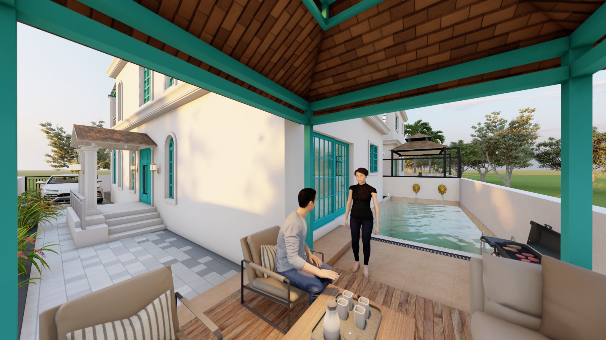 Gazebo by the pool